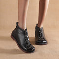 Layer cowhide autumn and winter new low-heeled casual boots