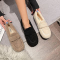 Fleece warm fur shoes autumn and winter new women's beanie shoe cover foot soft sole flat heel cotton scoop shoes