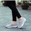 Cilool Slip-on Walking Shoes Mesh Breathe Air Cushion Sock Sneakers