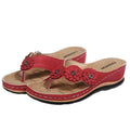 Cilool Women Summer New PU Sewing Thong Sandals