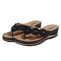 Cilool Women Summer New PU Sewing Thong Sandals