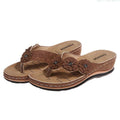 Cilool Women Summer New PU Sewing Thong Sandals