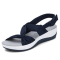 Solid Color Bow Retro Ladies Sandalias