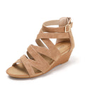 Summer Women's Wedges Sandals Brand New High Quality Fashion Casual Mid Heeled Ladies Gladiator Shoes