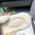 Fluffy women's fashion designer flat slippers for outdoor wear warm Oversized Mueller shoes Fluffy Flat Mules Warm