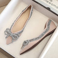 Cilool Rhinestone  Casual Comfort Dressy Flats For Wedding Bling Diamonds Bridal Shoes