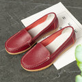 Women Flats Leather Loafers Slip on Breathable Moccasins Summer Women's Boat Shoes Low-cut Ladies Casual Shoes