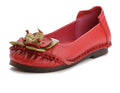 Soft Bottom Comfortable Hand Made Women Genuine Leather Flat Shoes