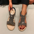 Cilool Rhinestone Wedge Sandals
