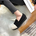 Furry Outer Wearing Flats Loafers Contrasting color design Backless  Wild Fluffy Flat Mules Warm