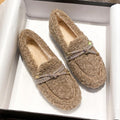 Cilool Furry Flats Loafers Fu62