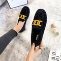 Cilool Furry Flats Loafers Fu65