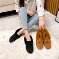 Women's Comfort sofe Furry Outer Wearing Flats Loafers Ankle boots Wild Fluffy Flat Mules Warm Shoes